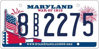 MD license plate 8BB2275