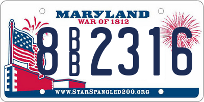 MD license plate 8BB2316