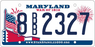 MD license plate 8BB2327