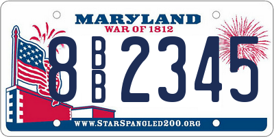 MD license plate 8BB2345