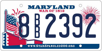 MD license plate 8BB2392
