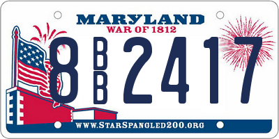 MD license plate 8BB2417