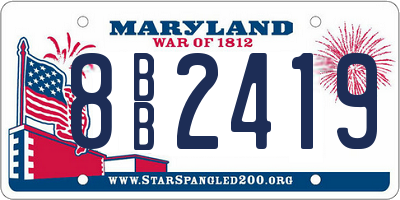 MD license plate 8BB2419