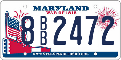 MD license plate 8BB2472