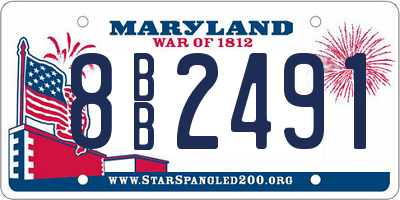 MD license plate 8BB2491
