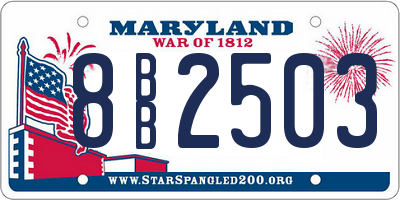 MD license plate 8BB2503