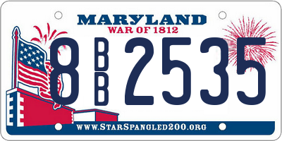 MD license plate 8BB2535