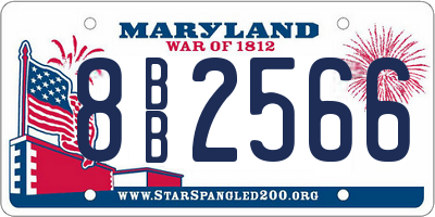 MD license plate 8BB2566