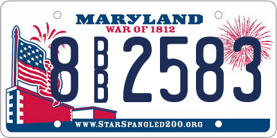 MD license plate 8BB2583