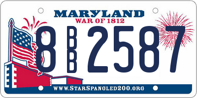 MD license plate 8BB2587