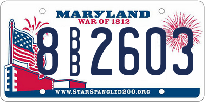 MD license plate 8BB2603
