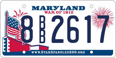 MD license plate 8BB2617