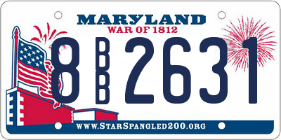 MD license plate 8BB2631
