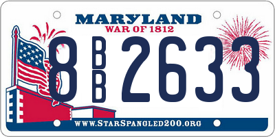MD license plate 8BB2633