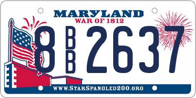 MD license plate 8BB2637