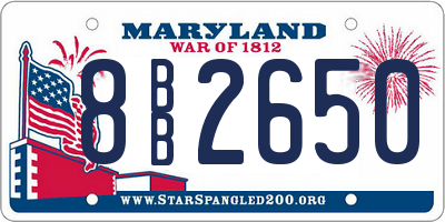 MD license plate 8BB2650