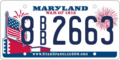 MD license plate 8BB2663