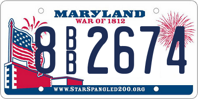MD license plate 8BB2674
