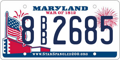 MD license plate 8BB2685
