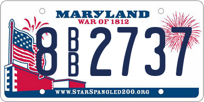 MD license plate 8BB2737