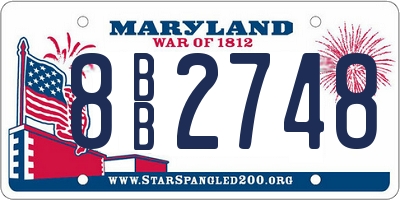 MD license plate 8BB2748