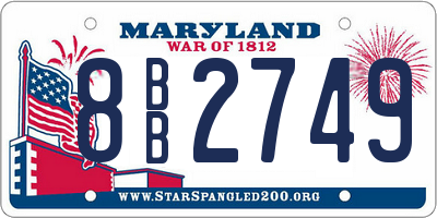 MD license plate 8BB2749