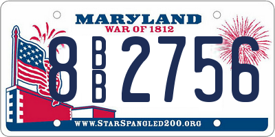 MD license plate 8BB2756