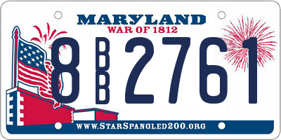 MD license plate 8BB2761