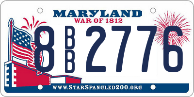 MD license plate 8BB2776