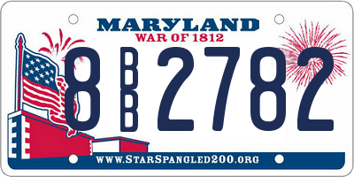 MD license plate 8BB2782