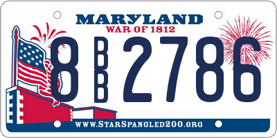 MD license plate 8BB2786