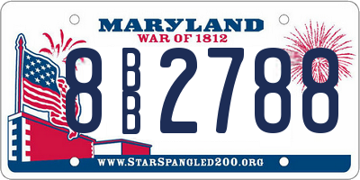 MD license plate 8BB2788