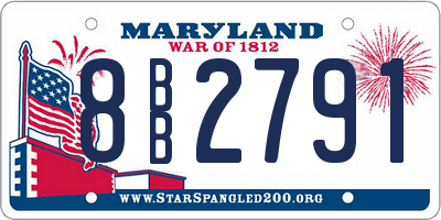 MD license plate 8BB2791