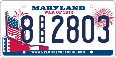 MD license plate 8BB2803