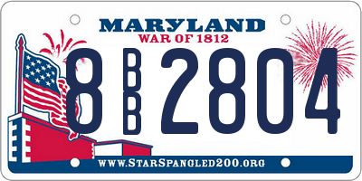 MD license plate 8BB2804