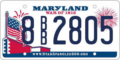 MD license plate 8BB2805