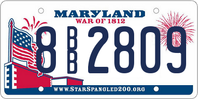MD license plate 8BB2809