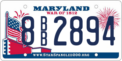 MD license plate 8BB2894
