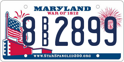 MD license plate 8BB2899