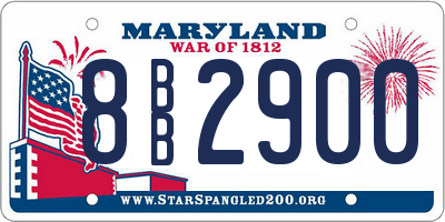 MD license plate 8BB2900