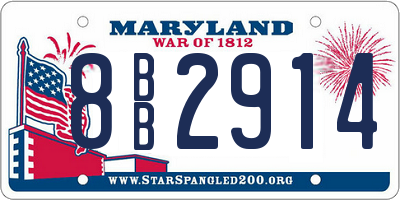MD license plate 8BB2914