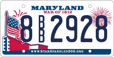 MD license plate 8BB2928