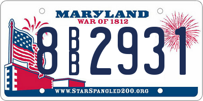 MD license plate 8BB2931