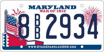 MD license plate 8BB2934