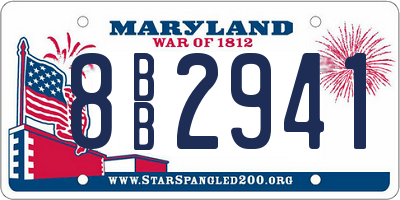 MD license plate 8BB2941