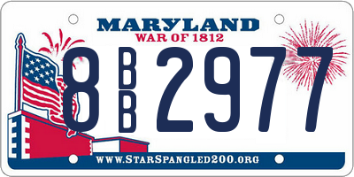 MD license plate 8BB2977