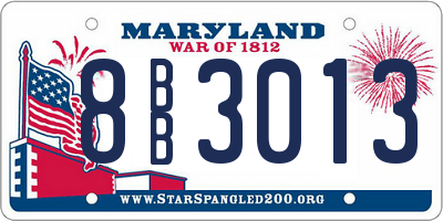 MD license plate 8BB3013