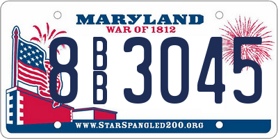 MD license plate 8BB3045