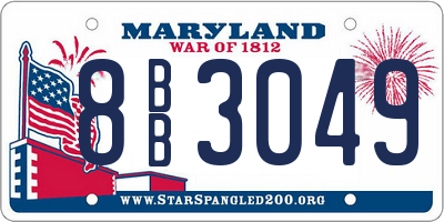 MD license plate 8BB3049