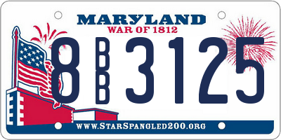 MD license plate 8BB3125